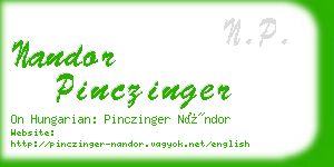 nandor pinczinger business card